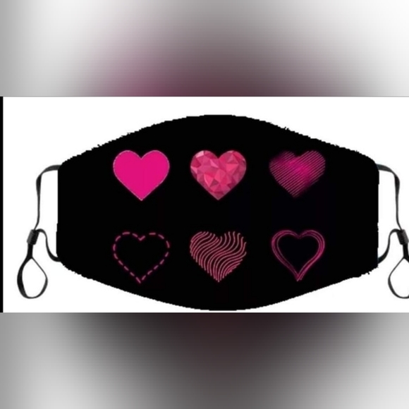 Heart Facemasks, Adult in 5 Designs, Lot of  35 - Picture 5 of 14
